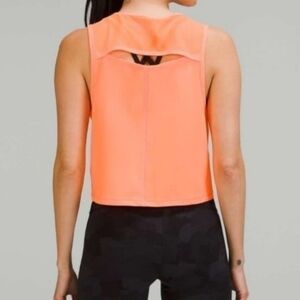 Lululemon sculpt crop tank in highlight orange